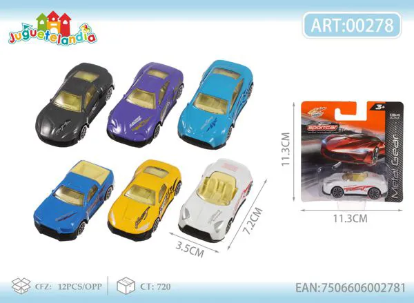Auto deportivo de metal 1:64 (colores surtidos)