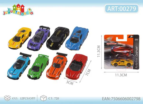 Auto deportivo de metal 1:64 (colores surtidos)