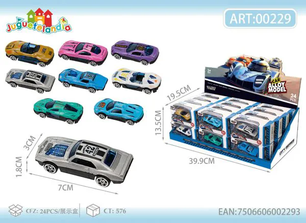 Carritos deportivos de metal 1:72 (caja 24 piezas)