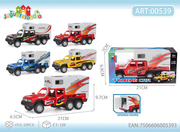 Camioneta pickup todoterreno con casa rodante de inercia