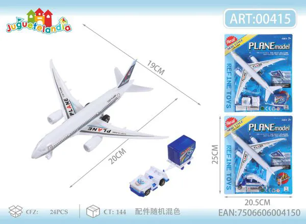 Set de avión con patrulla y remolque de carga