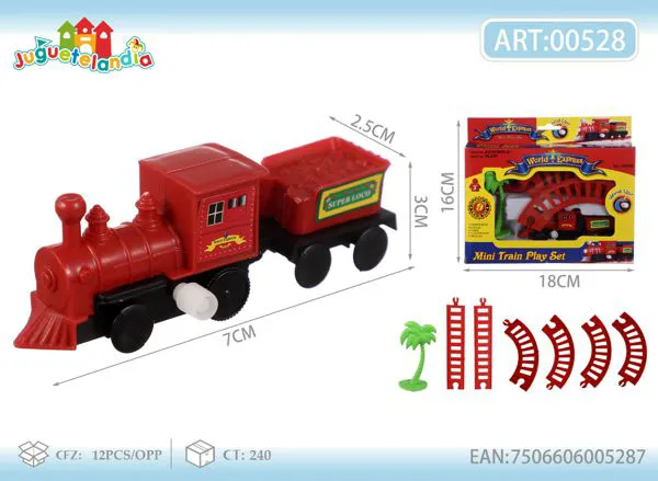 Set de tren de cuerda con vías