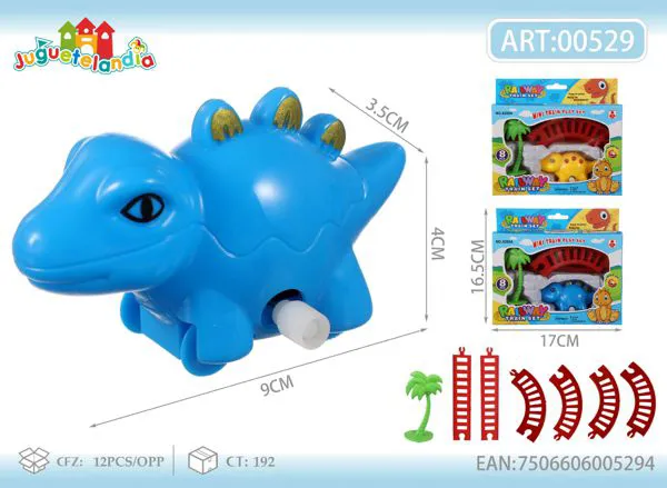 Set de dinosaurio de cuerda con vías