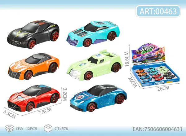 Set de 12 autos deportivos de metal 1:64 en caja