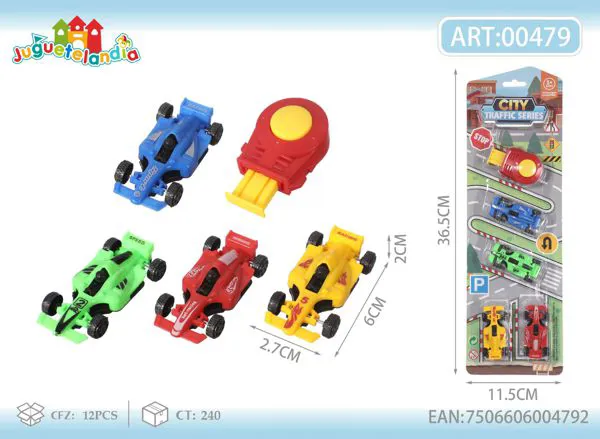 Set de autos Fórmula 1 con lanzador