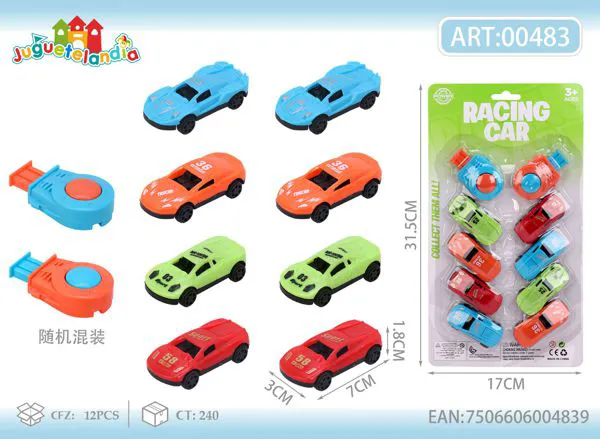 Set de autos de carreras con lanzador