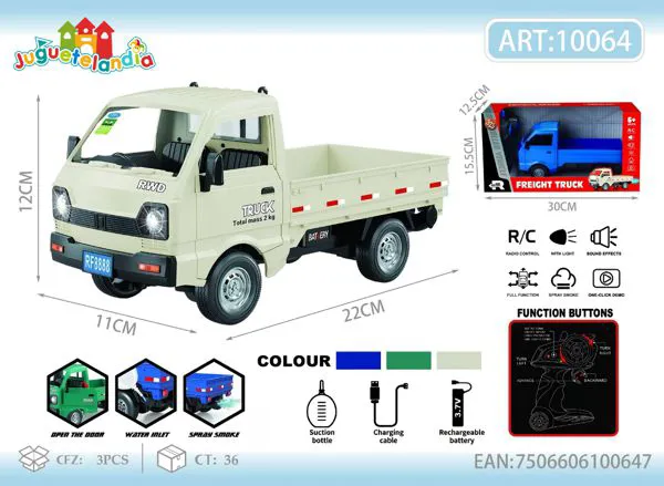 Camioneta de carga a control remoto 6 canales escala 1:16 con luces y sonido