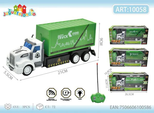 Camión de basura a control remoto escala 1:48 con luces
