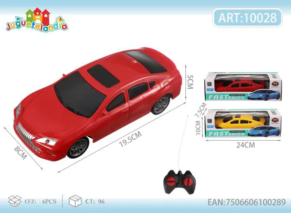 Auto deportivo de control remoto rojo escala 1:18