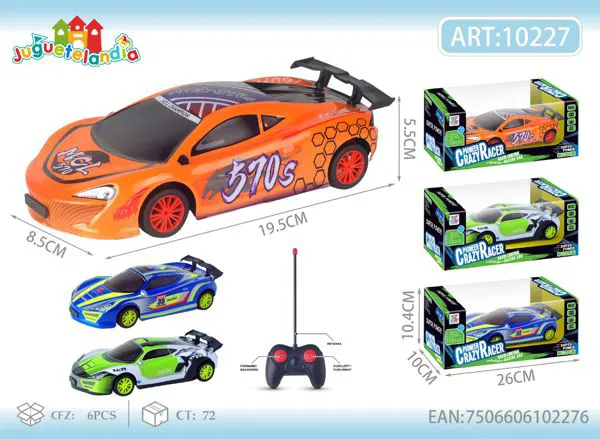 Auto deportivo de control remoto naranja escala 1:24