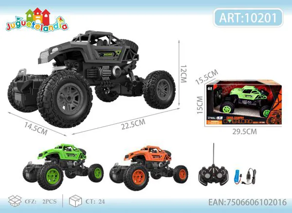 Coche todoterreno trepador de control remoto 4 ruedas negro 5 canales