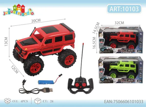 Camioneta todoterreno de control remoto roja