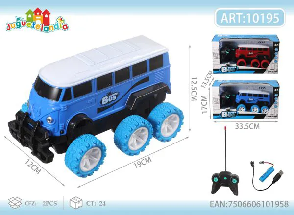Autobús clásico todoterreno de control remoto azul