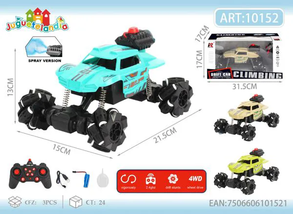 Auto acrobático de control remoto que gira y se desplaza de lado 4WD