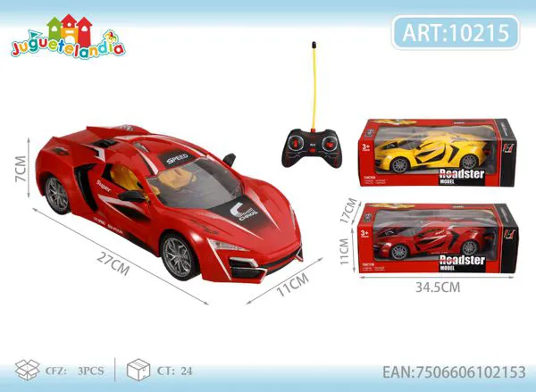 Auto deportivo de control remoto estilo Lykan escala 1:14 rojo 4 canales