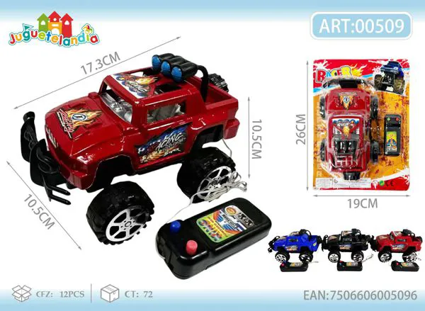 Camioneta pickup roja con control por cable