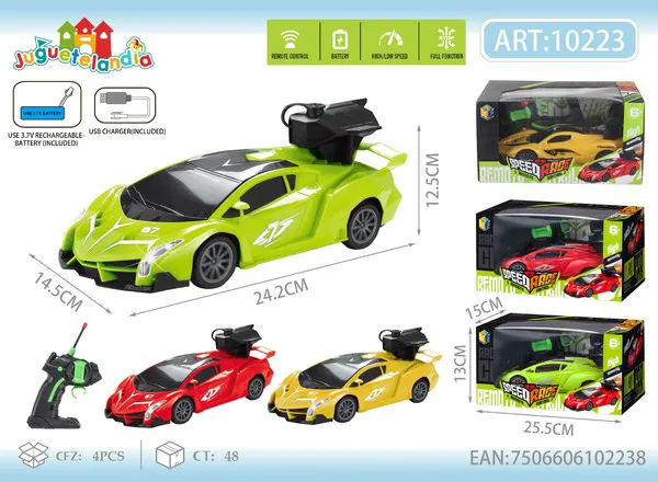 Auto deportivo de control remoto estilo Lamborghini con lanza vapor escala 1:18 5 canales