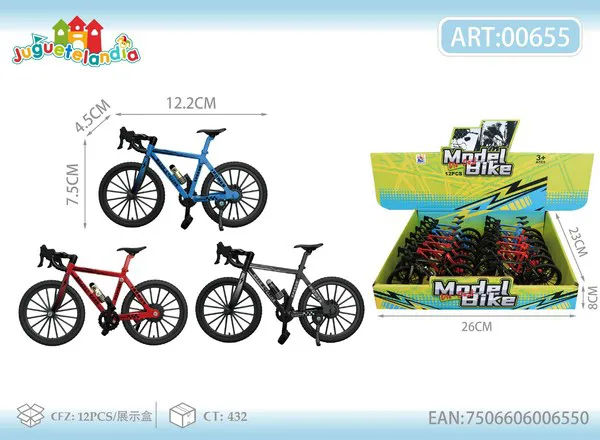 Bicicleta de ruta de metal a escala de colección