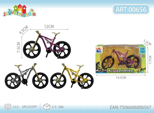 Bicicleta de montaña de metal a escala 1:12 de colección