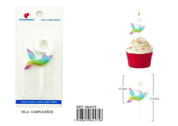 Vela de cumpleaños número 9 7.5 cm