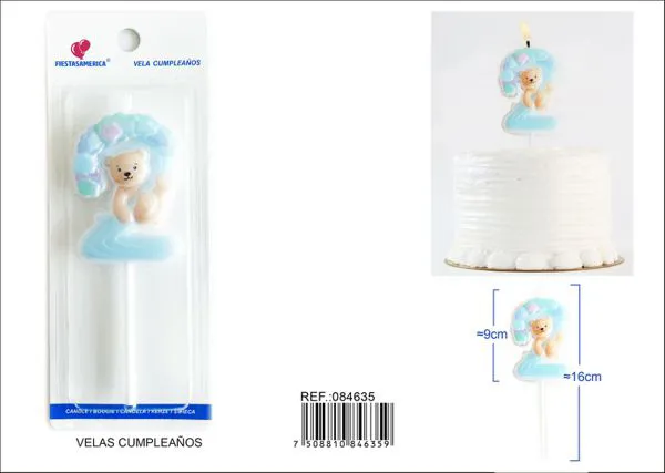 Vela de cumpleaños número 2
