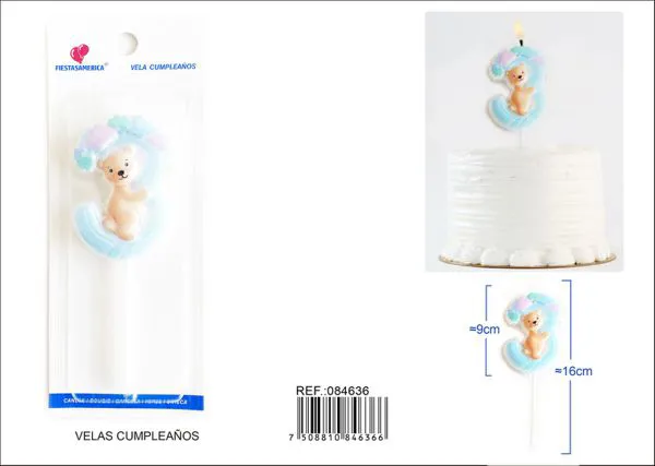 Vela de cumpleaños número 3