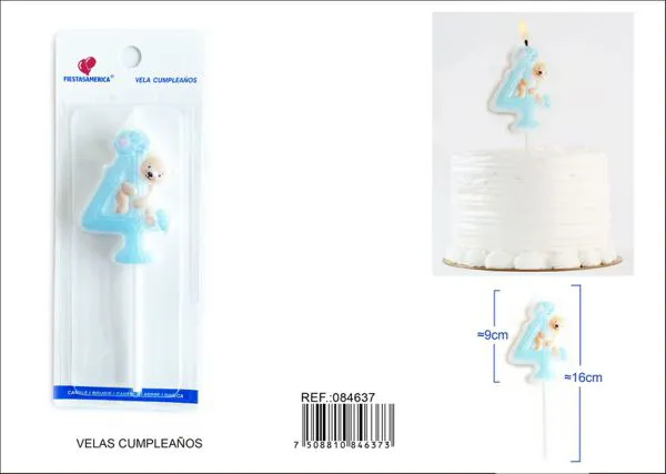Vela de cumpleaños número 4