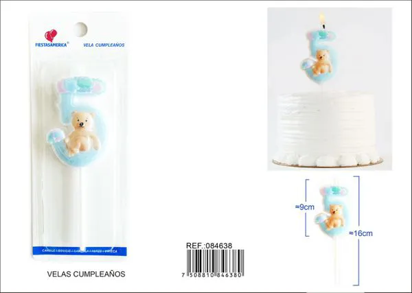 Vela de cumpleaños número 5