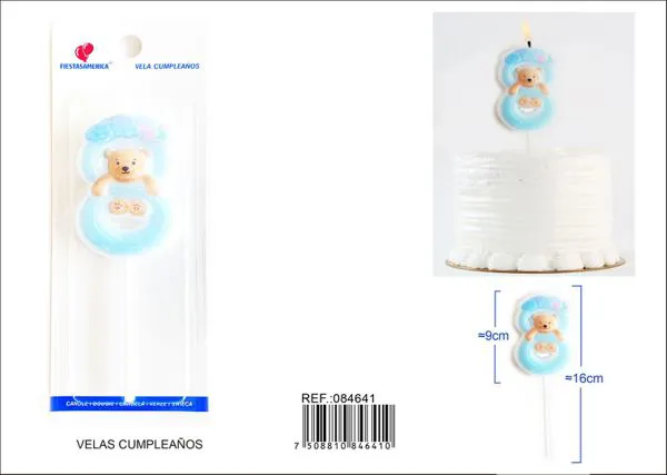 Vela de cumpleaños número 8