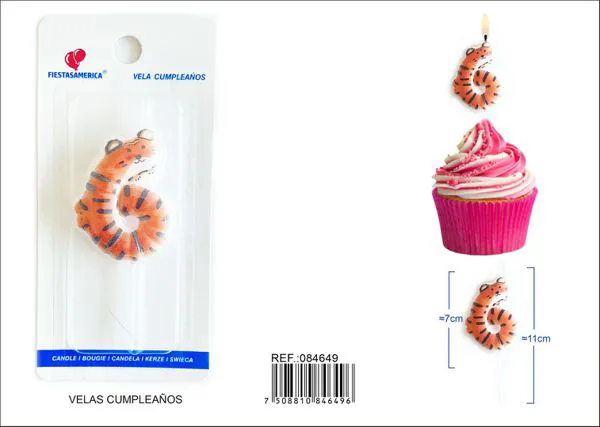 Vela de cumpleaños número 6