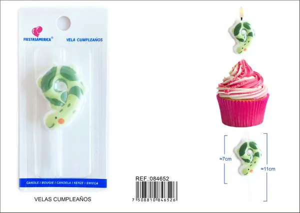 Vela de cumpleaños número 9