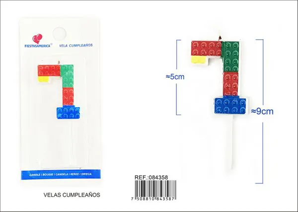 Vela de cumpleaños número 7 6 cm