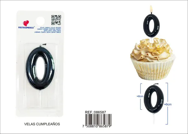 Vela de cumpleaños número 0 6 cm