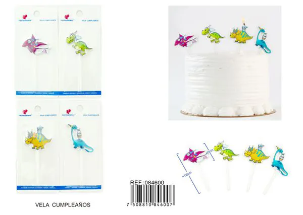 Vela de cumpleaños de dinosaurio