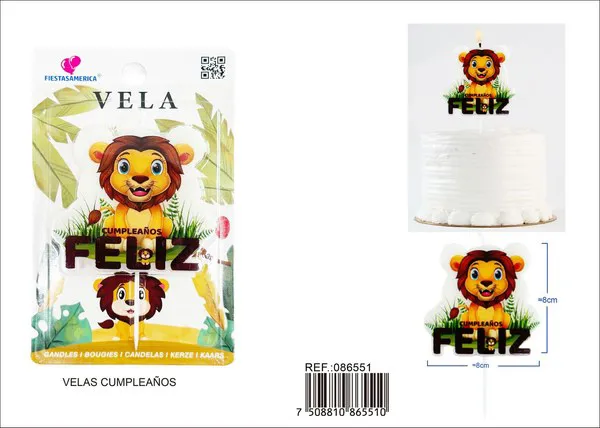 Vela de cumpleaños de león