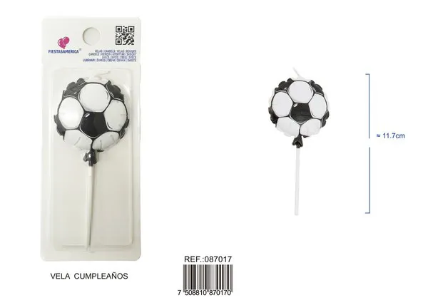 Vela de cumpleaños de balón de fútbol