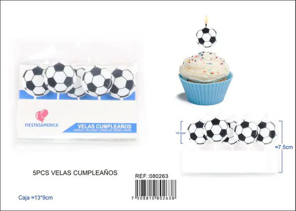 Velas de cumpleaños de balón de fútbol