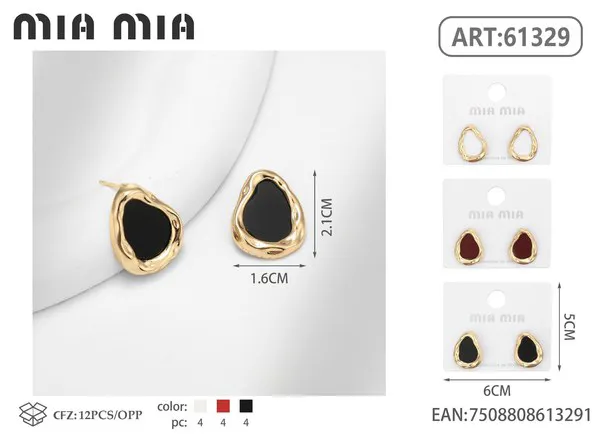 Aretes de gota irregular en color