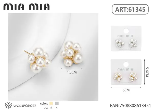 Aretes de racimo de perlas