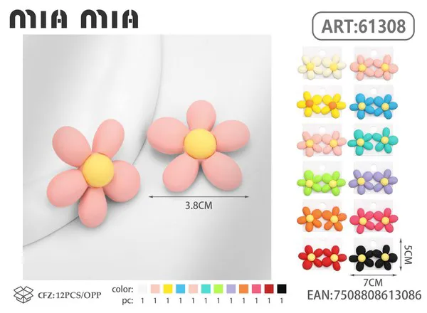 Aretes de flor pequeña rosa