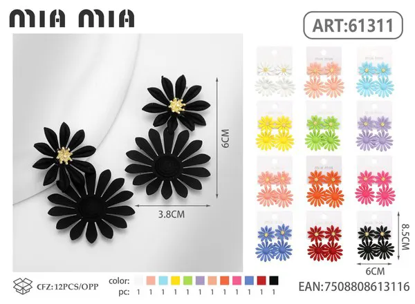 Aretes de margarita negros