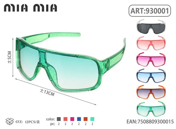 Gafas de sol deportivas para niños tipo escudo con brillos