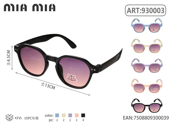Gafas de sol redondas para niños con gatito