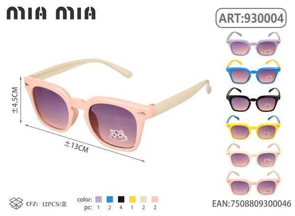 Gafas de sol cuadradas para niños con gatito