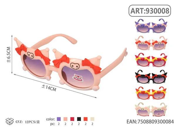 Gafas de sol para niños con orejas de gato y moños