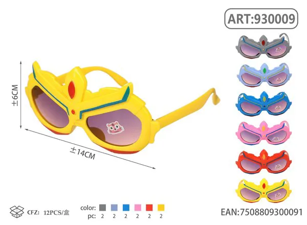 Gafas de sol para niños con diseño de máscara color amarillo