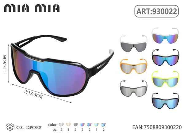 Gafas de sol deportivas para niños con lentes espejados