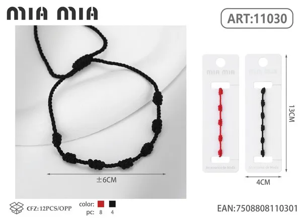 Pulsera tejida con nudos ajustable