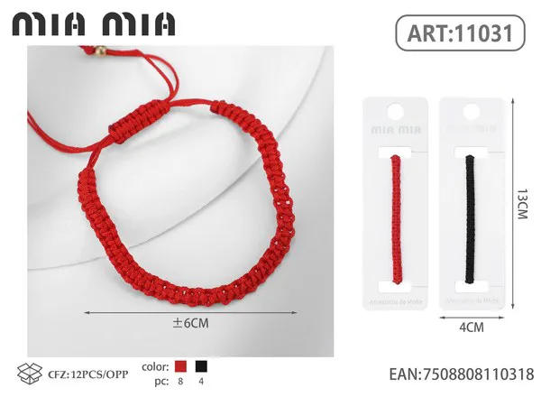 Pulsera tejida de hilo trenzado ajustable