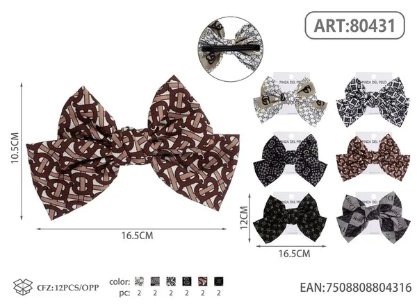Broche para cabello de moño con estampado de cadenas